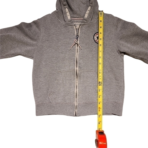 CONVERSE Kids Full Zip Grey Hoodie Size L 6-7 Yrs - Picture 6 of 6
